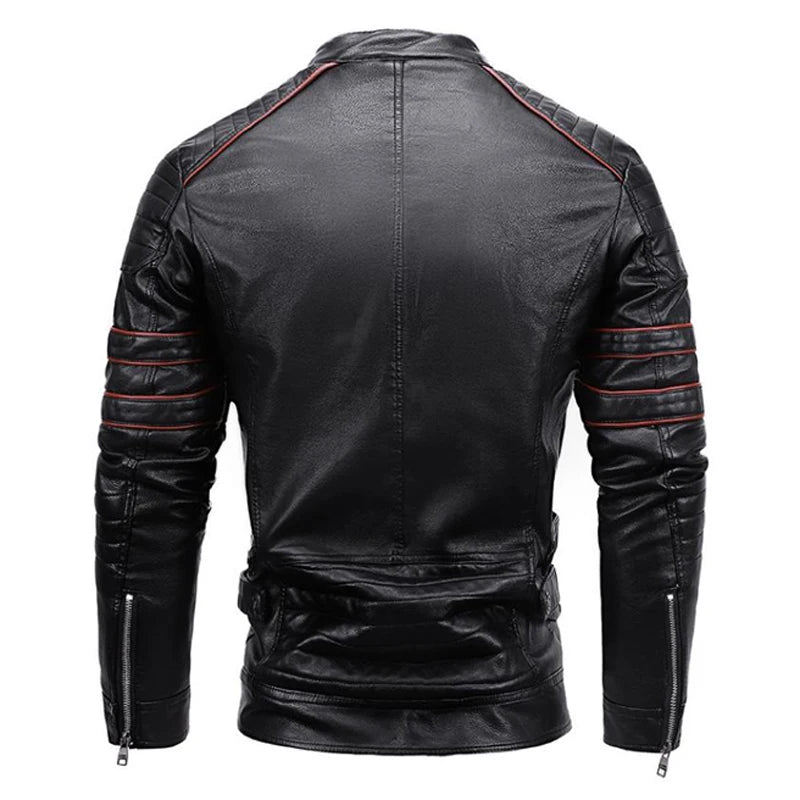 Male PU Stand Collar Zipper