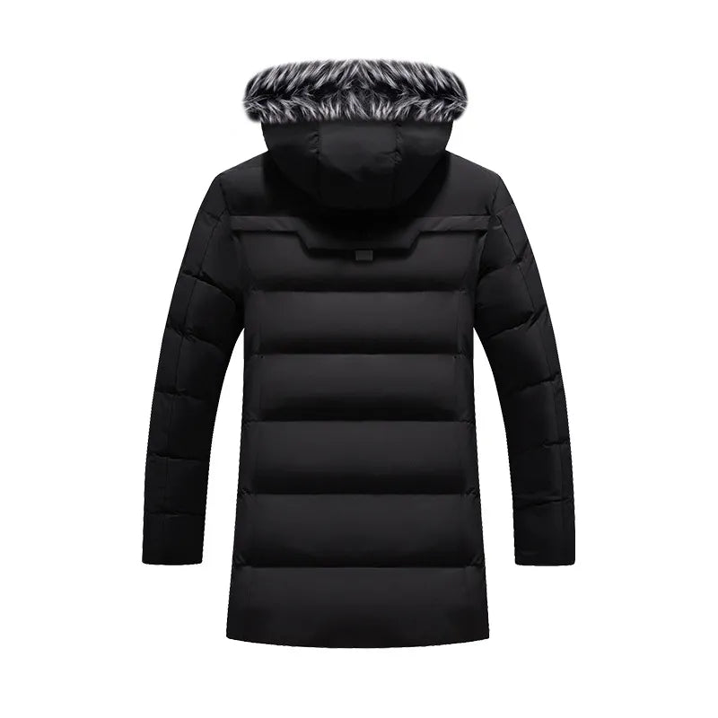 DIMUSI Men Fur Collar Thermal Parkas