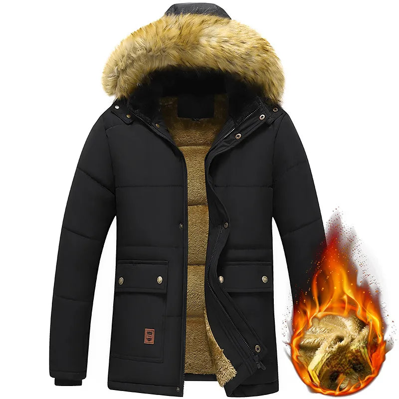 Winter Parka Fleece Lined Thick Warm Hooded Coobsert