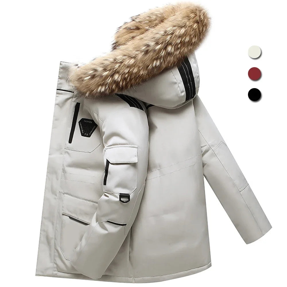 Winter Down Jacket Men 90% White Duck Down