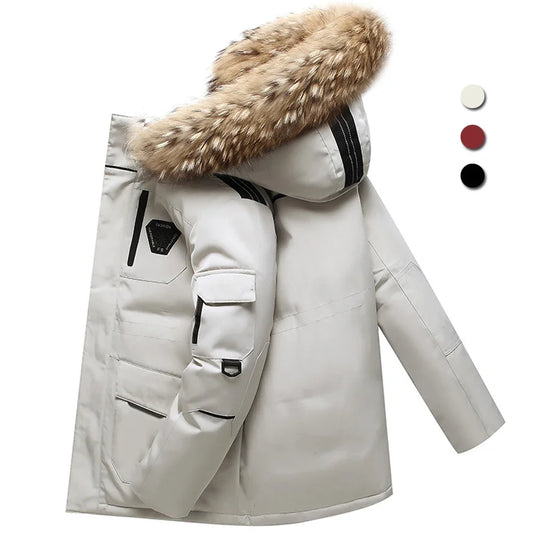 Winter Down Jacket Men 90% White Duck Down