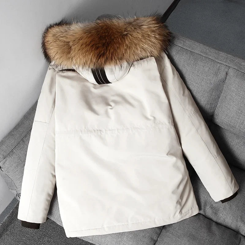 Winter Down Jacket Men 90% White Duck Down