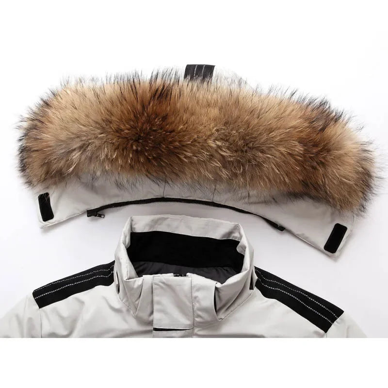 Winter Down Jacket Men 90% White Duck Down